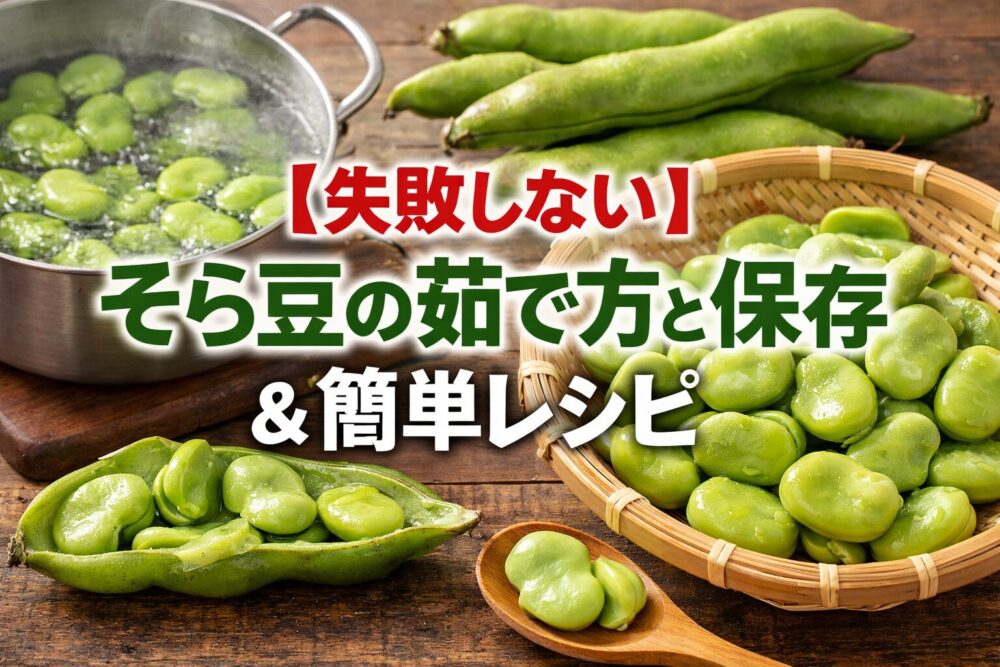 そら豆の茹で方！皮がしわしわにならないコツ＆保存・簡単レシピ