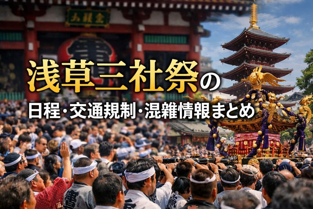 【2026年最新】浅草三社祭の日程・交通規制・混雑情報まとめ