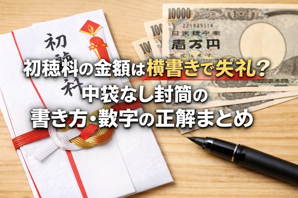 初穂料の金額は横書きで失礼？中袋なし封筒の書き方・数字の正解まとめ