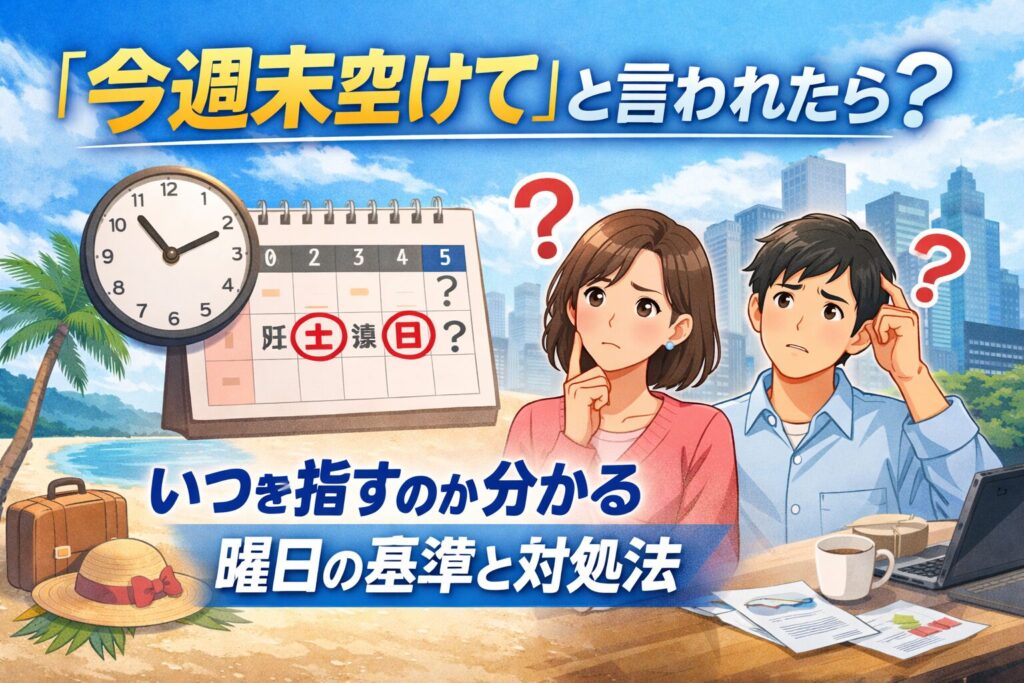 「今週末空けて」と言われたら?いつを指すのか分かる曜日の基準と対処法