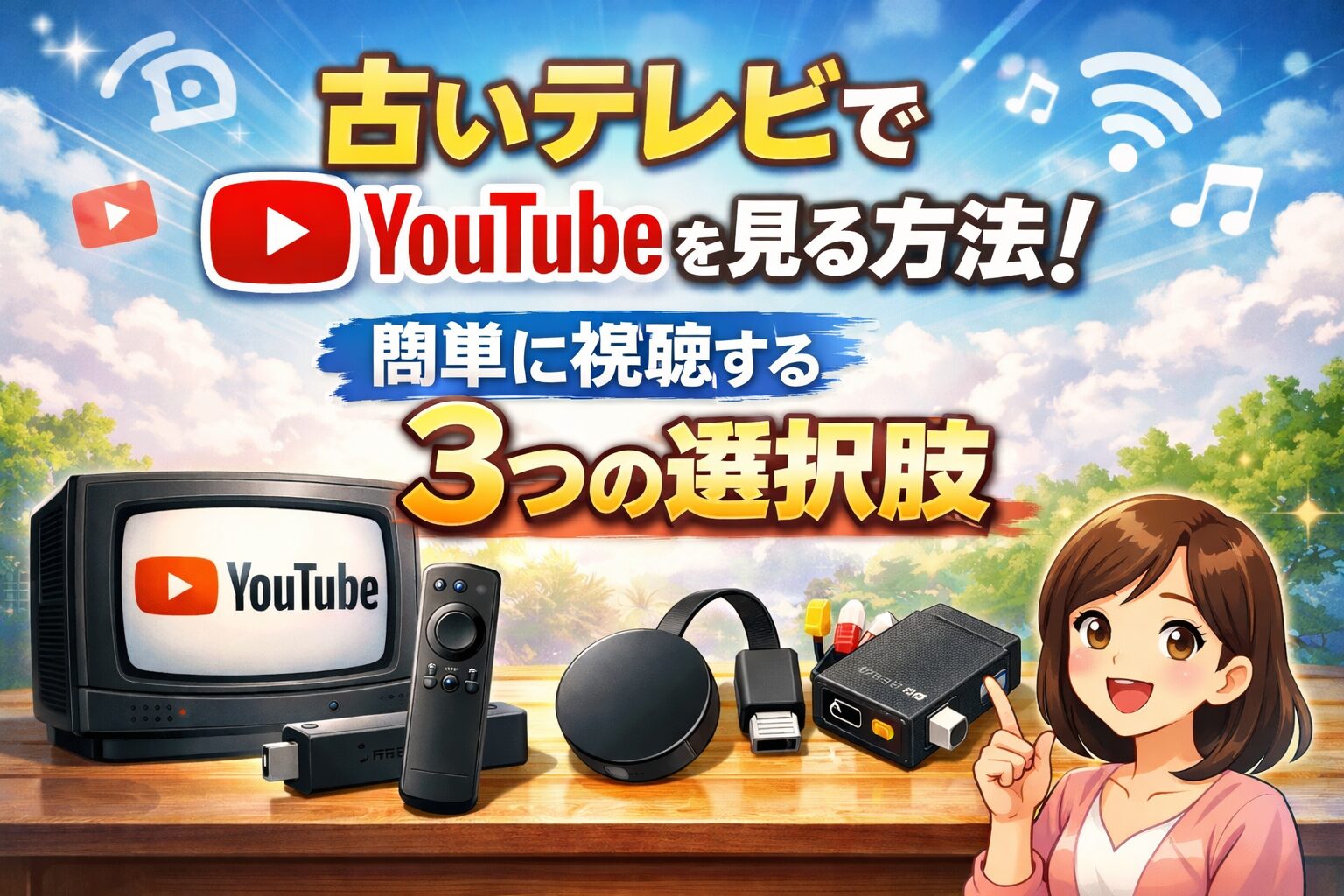 古いテレビでYouTubeを見る方法!買い替え不要で簡単に視聴する3つの選択肢