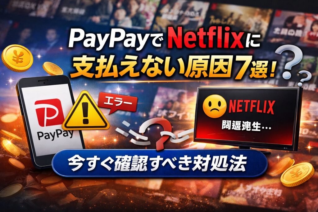 PayPayでNetflixに支払う際に「問題が発生しました」となる原因7選！