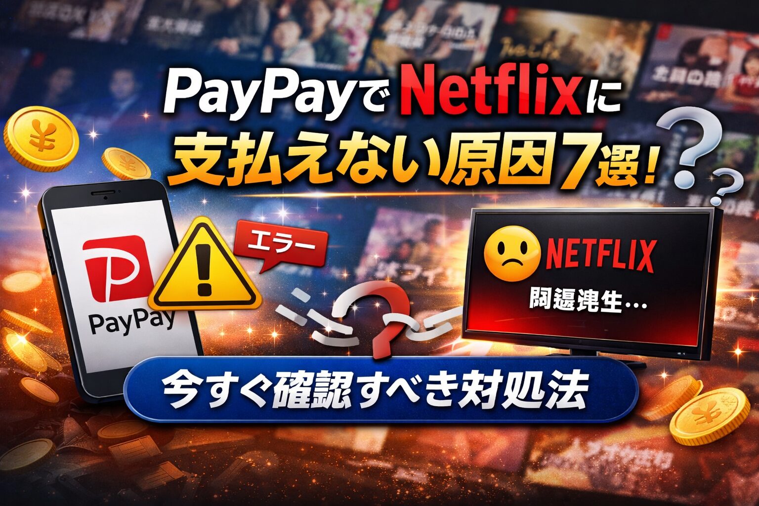 PayPayでNetflixに支払う際に「問題が発生しました」となる原因7選！