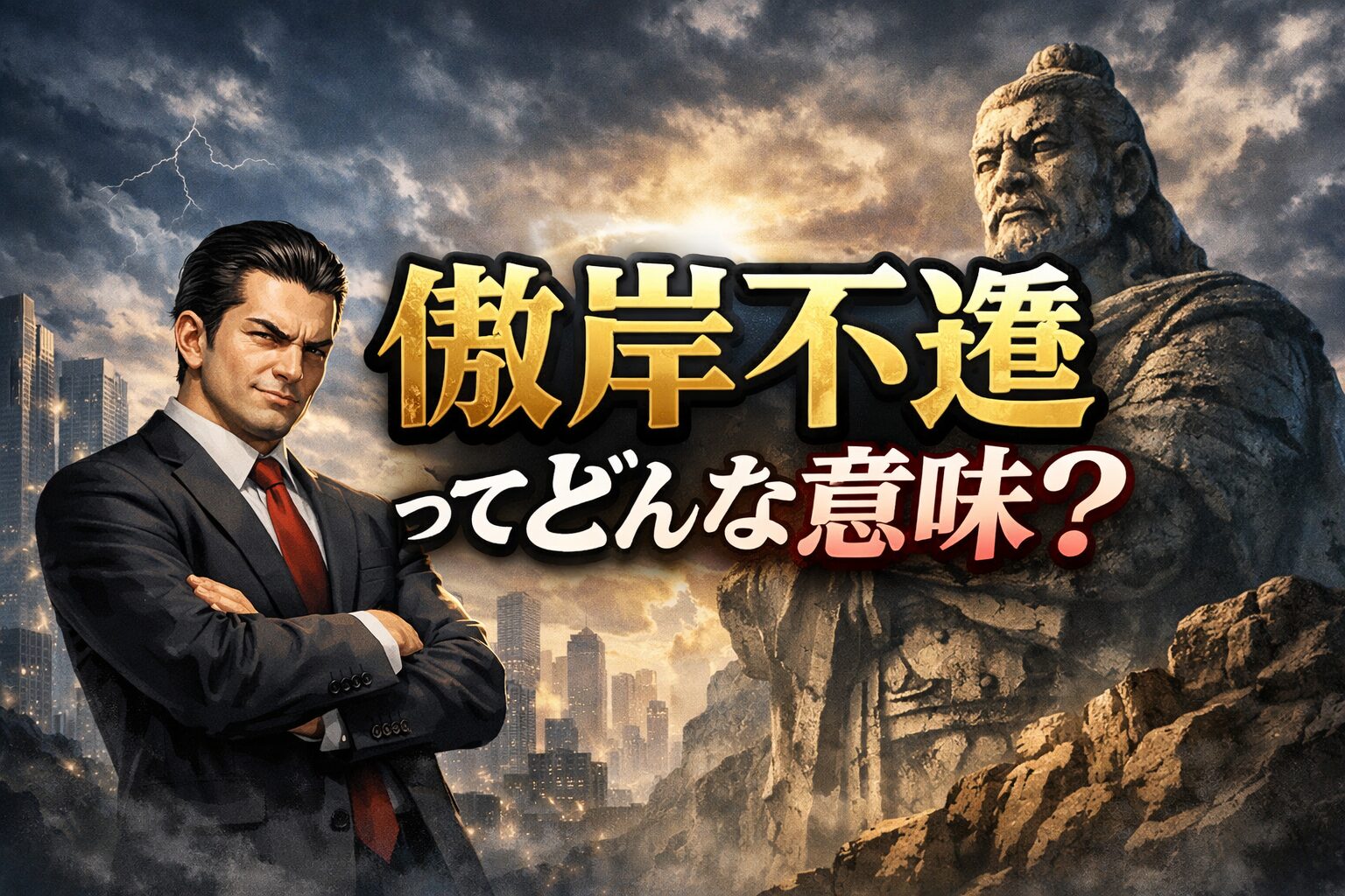 傲岸不遜の意味とは？傲慢不遜・慇懃無礼との違いをわかりやすく解説