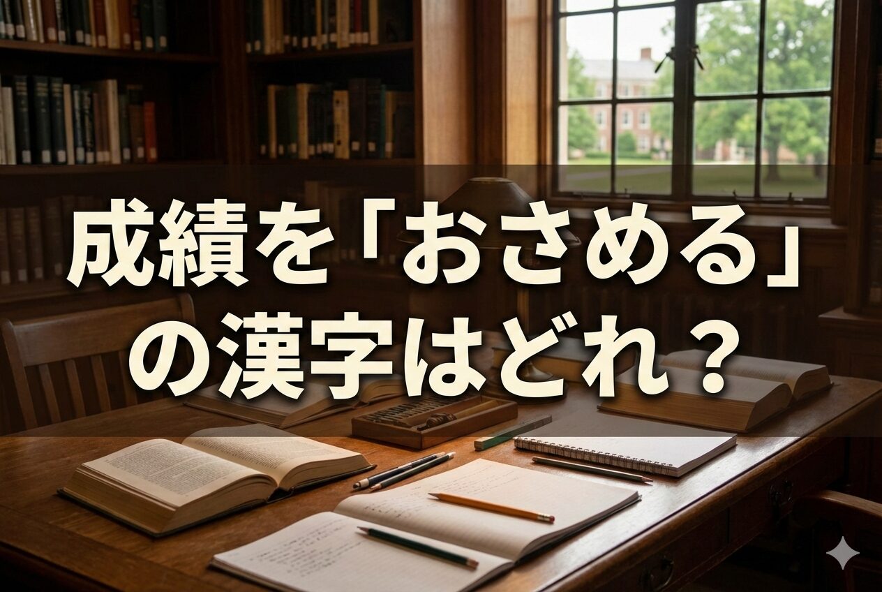 成績をおさめるはどの漢字？「収める・修める・納める」の違いをわかりやすく解説！