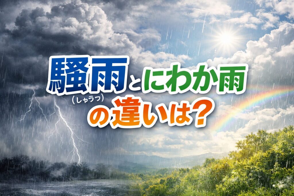 驟雨(しゅうう)とにわか雨の違いは?天気予報での意味と正しい使い分け