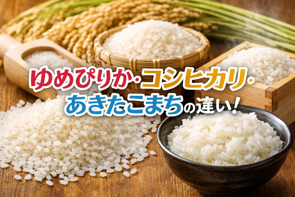 ゆめぴりか・コシヒカリ・あきたこまちの違い！味・食感・用途別にどれが美味しい？