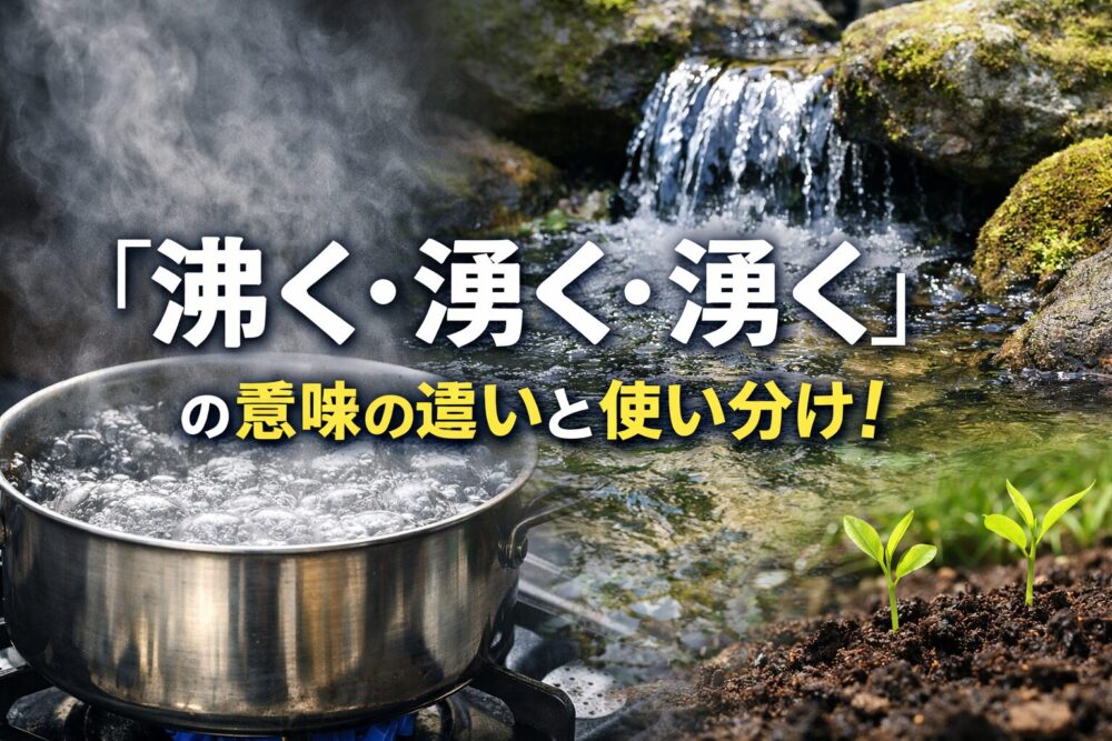 「沸く・湧く・涌く」の違いとは？意味・使い分けを例文付きで解説！