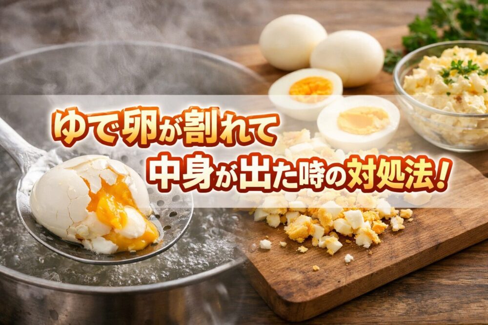 ゆで卵が割れて中身が出たらどうする？食べられる判断基準と簡単リメイク法