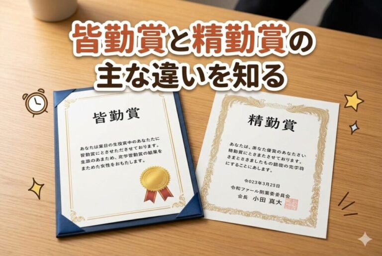 皆勤賞と精勤賞の違いとは?遅刻や早退など条件・基準・手当の差まとめ