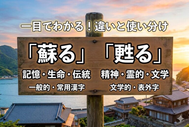 「蘇る」と「甦る」意味・使い分けの違い!どっちを使うのが正しい?