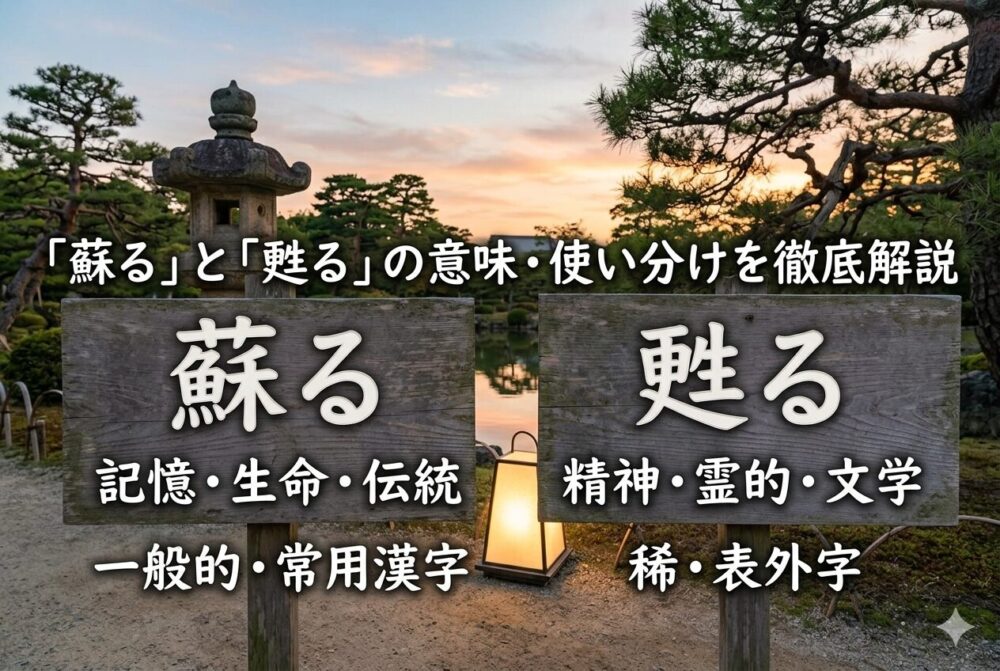 「蘇る」と「甦る」の意味・使い分けを徹底解説