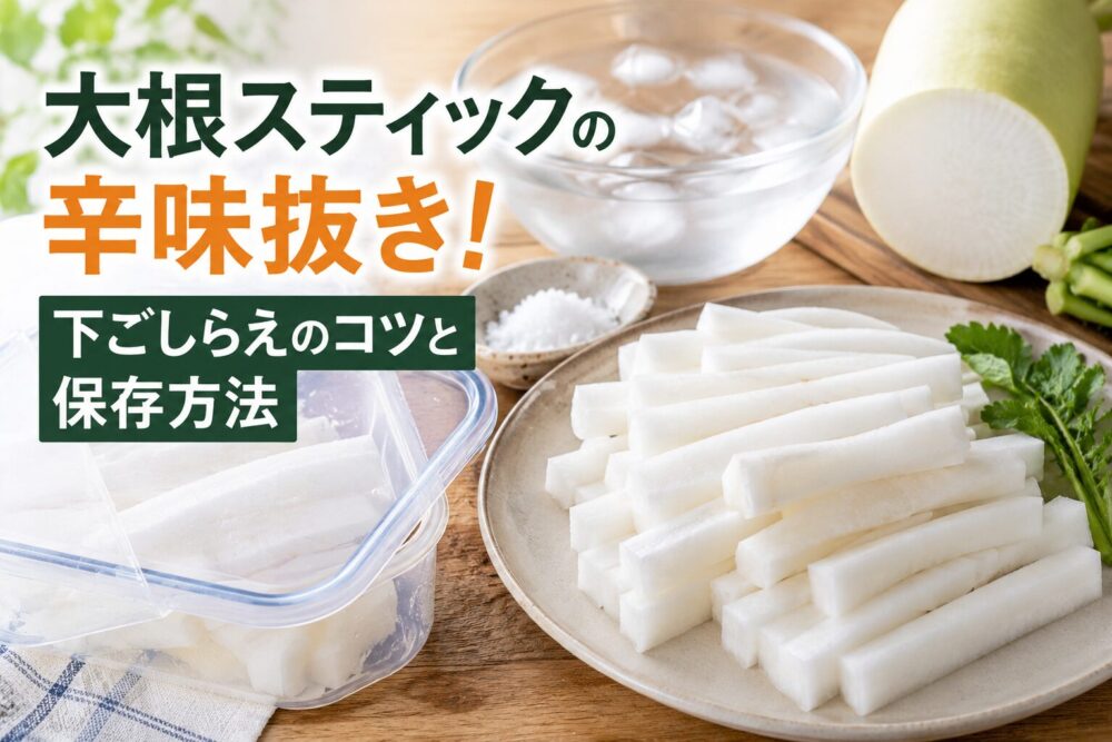 大根スティックの辛味抜き！下ごしらえのコツと保存方法